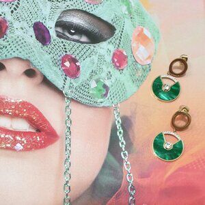 Fashion Emerald Green Dangle Earrings Mother of Pearl Women Jewelry Accessory